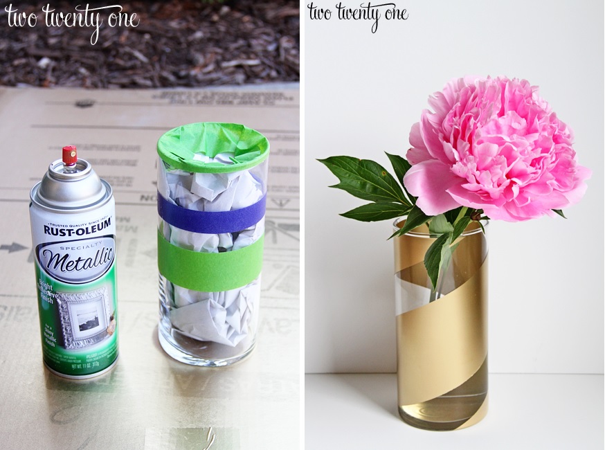Gold dipped flower vases