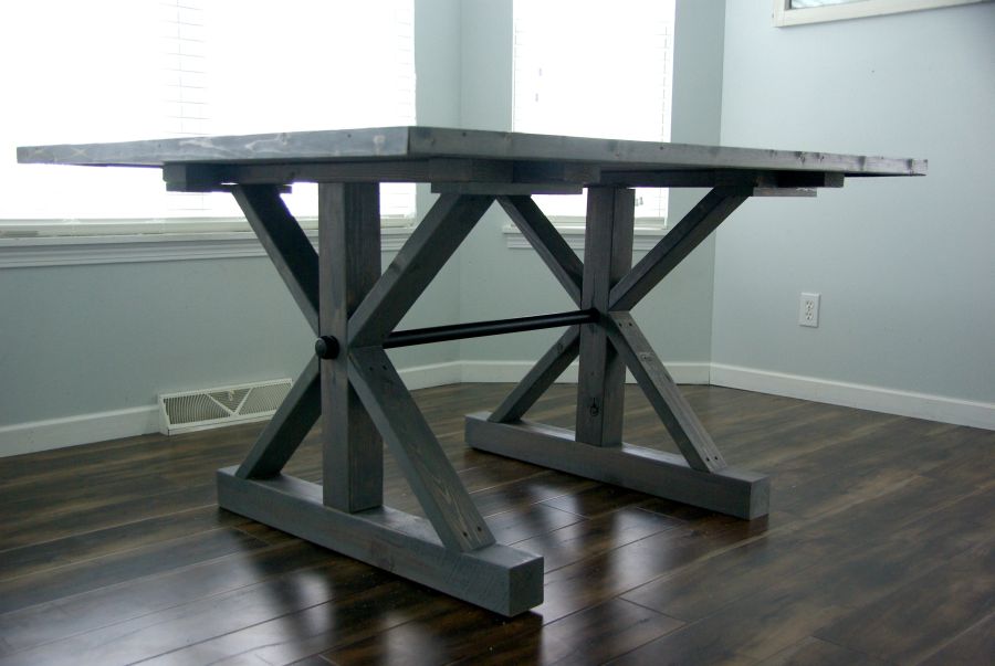 Gray farmhouse table finished