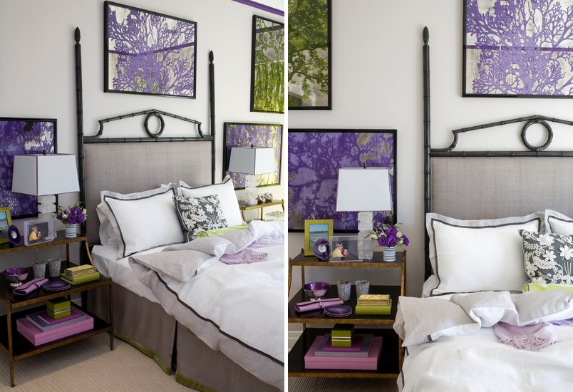 Green and purple bedroom color combinations