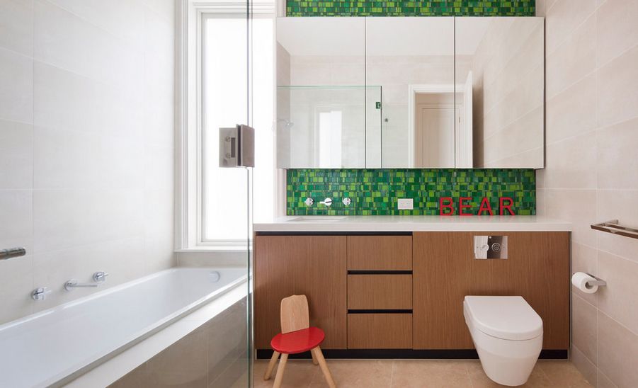 Green white and wood bathroom color combinations
