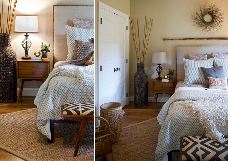 Guest bedroom with midcentury flair