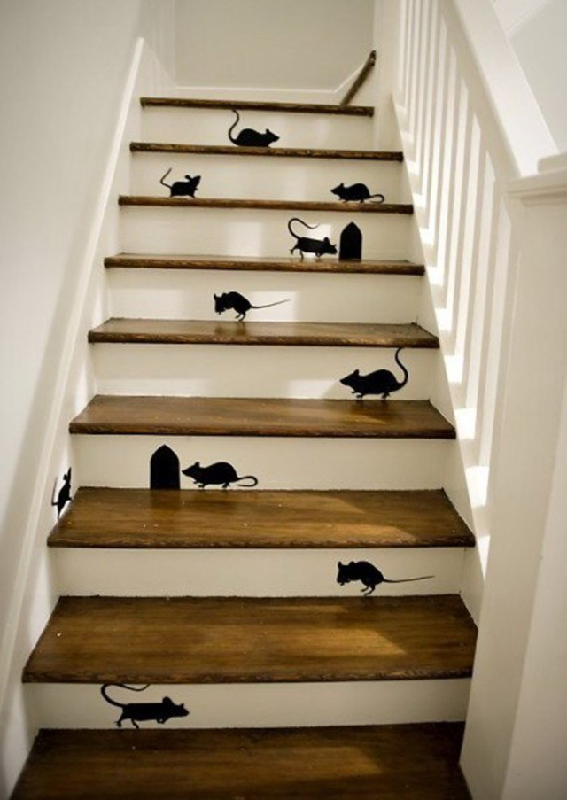 Halloween mice stair riser sticker