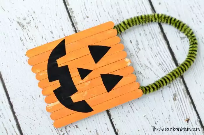 halloween pumpkin popsicle stick