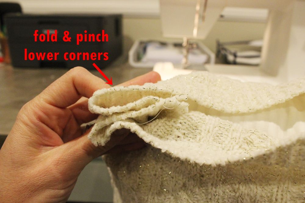 hand-stitch the bottom seam