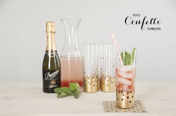 Handmade gold foil tumblers