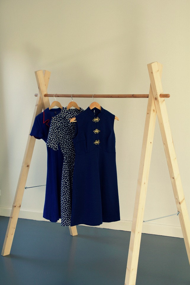 Handmade wooden clothing rack