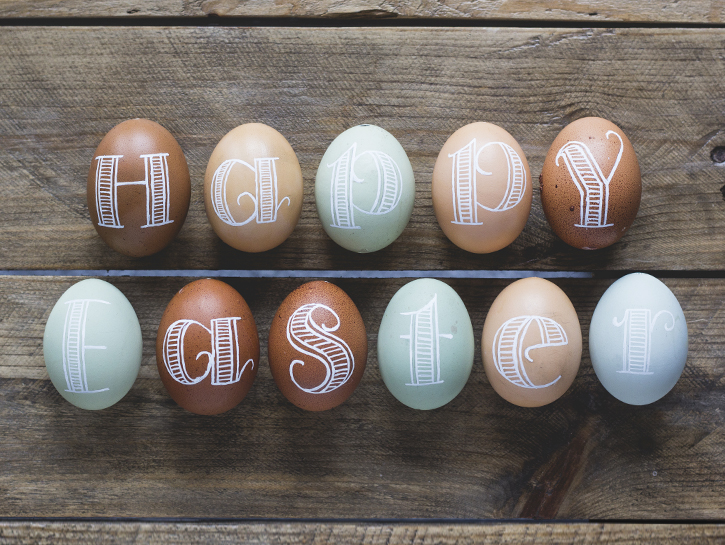 Happy easter eggs decor