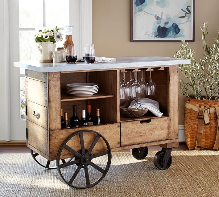 Harris wooden bar cart