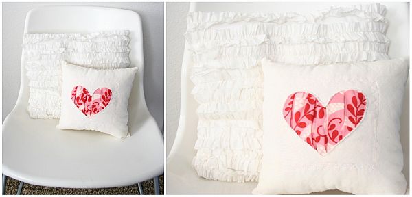 Cuddly DIY Accent Pillows Featuring Cute Heart Designs