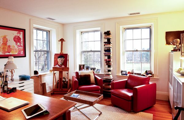 Home art office verical books storage