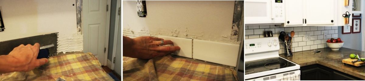 How to install the subway tiles for kitchen backsplash