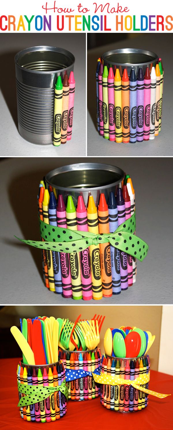 How to make crayon utensil holders