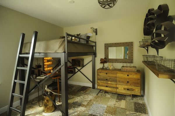 Industrial loft bed design