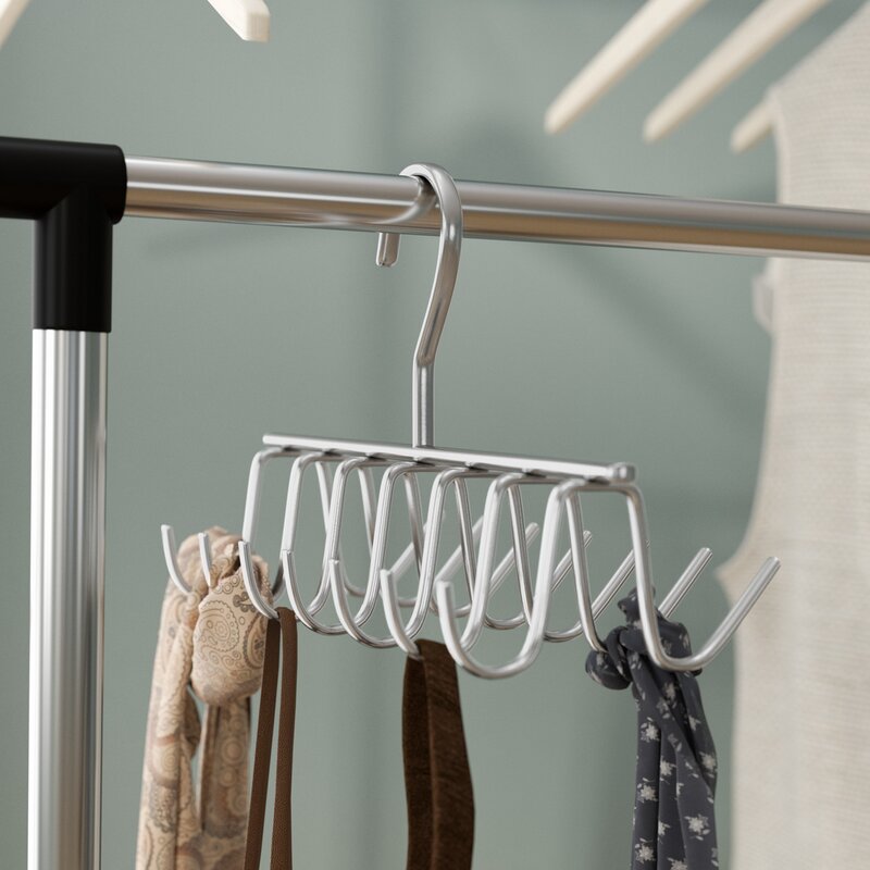 Jewelry Rack Hanger Closet Organizer Chrome 14 Hooks