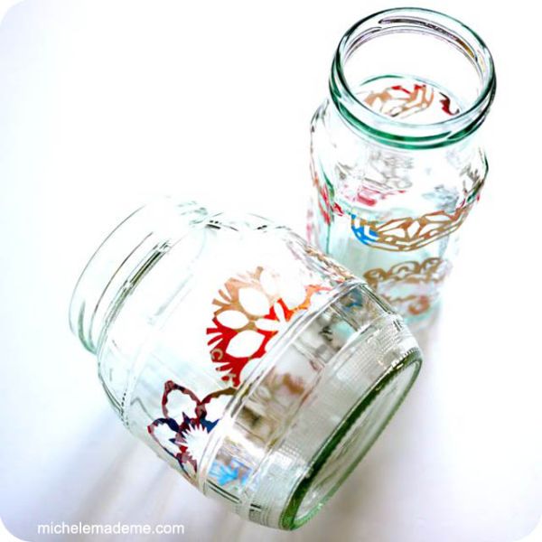 Junkmail snowflake jar lanterns