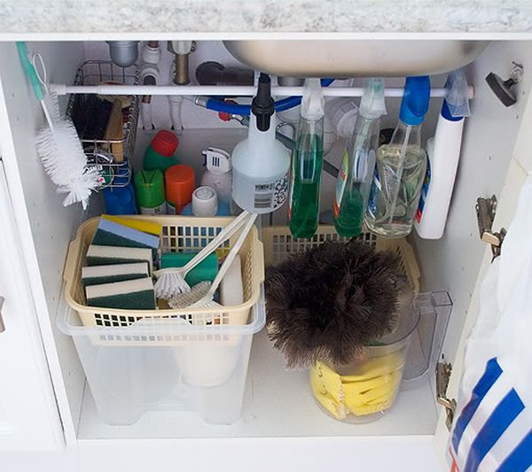 Keep all stuff under the sink organized