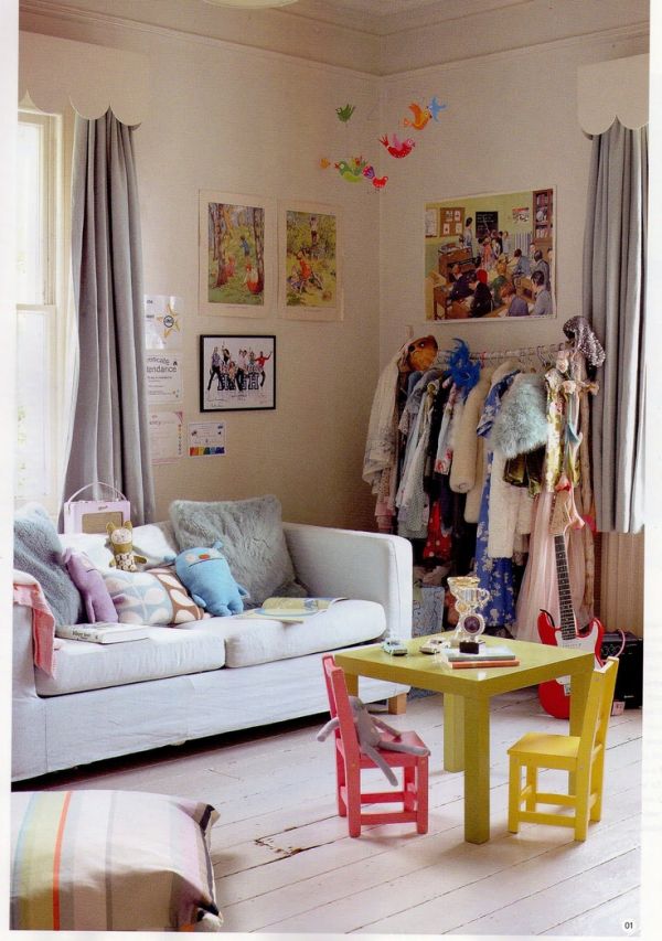 Kids room bold colors furniture
