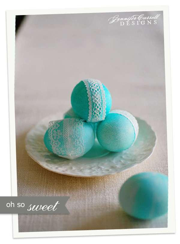 Lace easter eggs