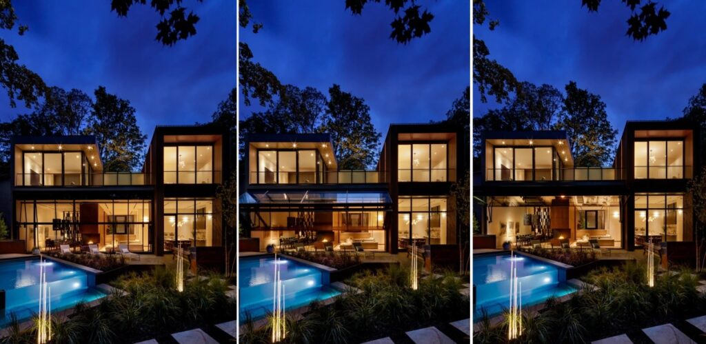 Large 40 foot folding glass wall that folds open POOL 1024x499