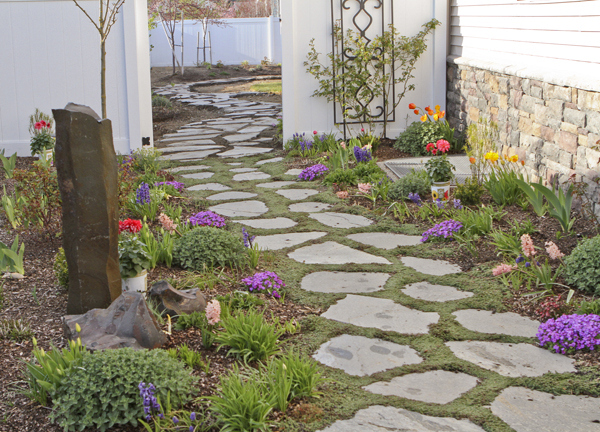 Laying a flagstone walkway