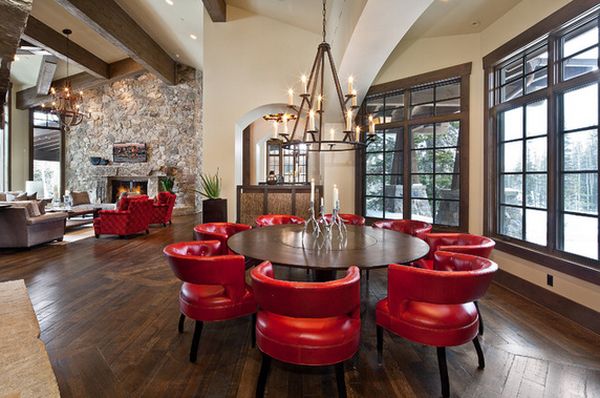 Leather red leather amrchairs for dining room