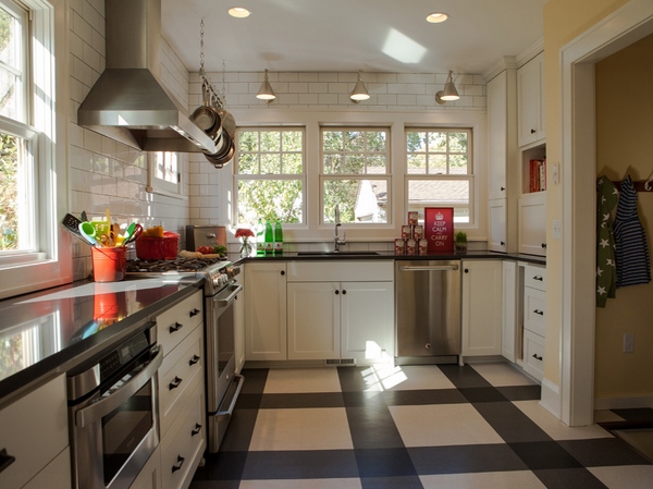 Linoleum underfootdesign for kitchen