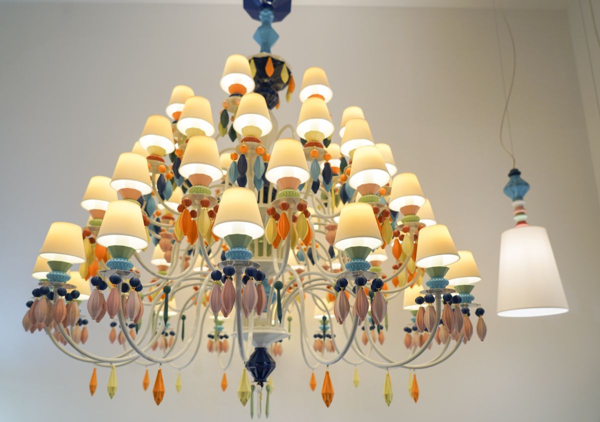 Lladro handmade porcelain chandelier