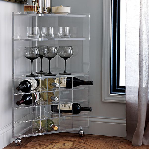 Lucite bar cart design