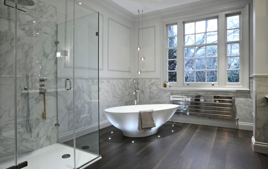 luxury-bathroom-design-with-let-lights-for-freestanding-tub