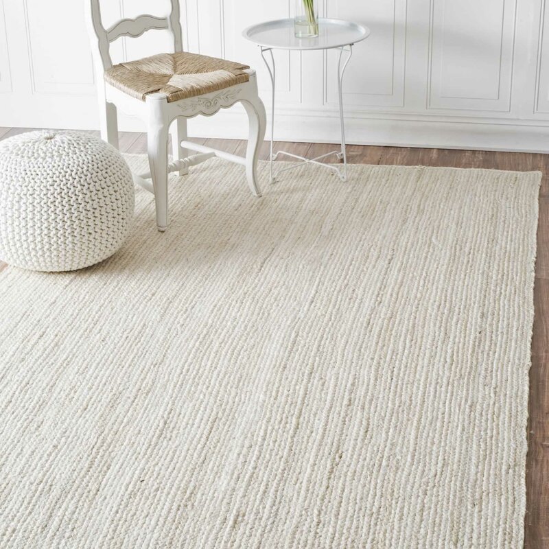Malaysia braided rug in white