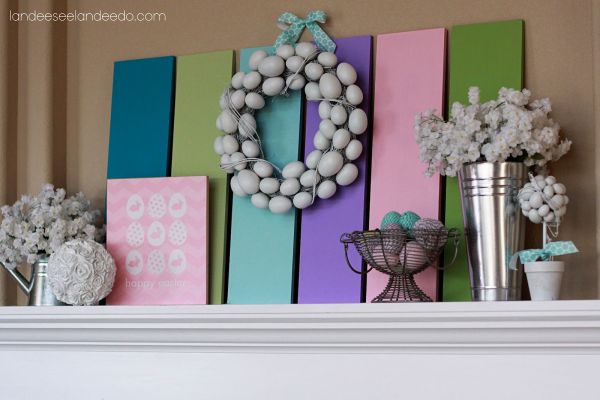 Mantel easter decor diy