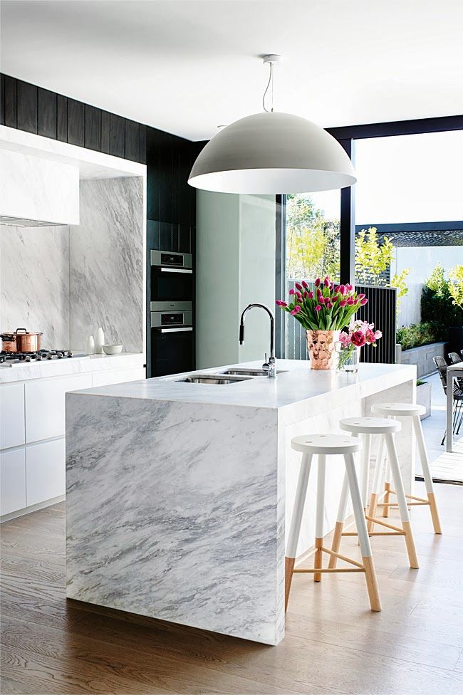 Marble kitchen island design