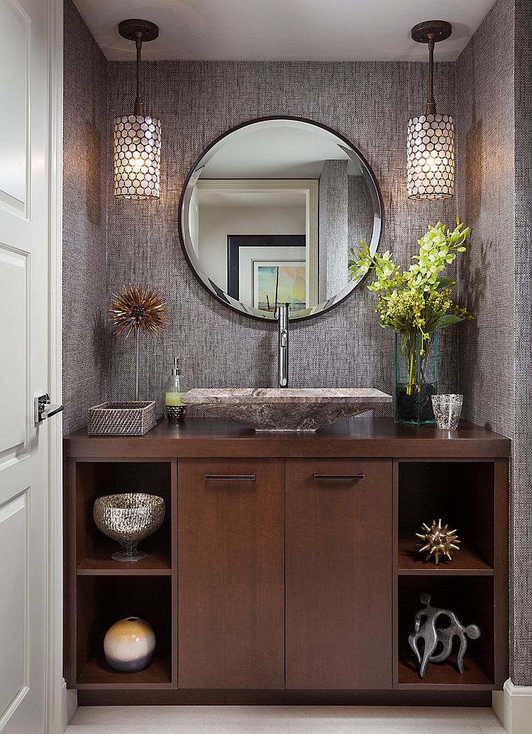 masculine powder room