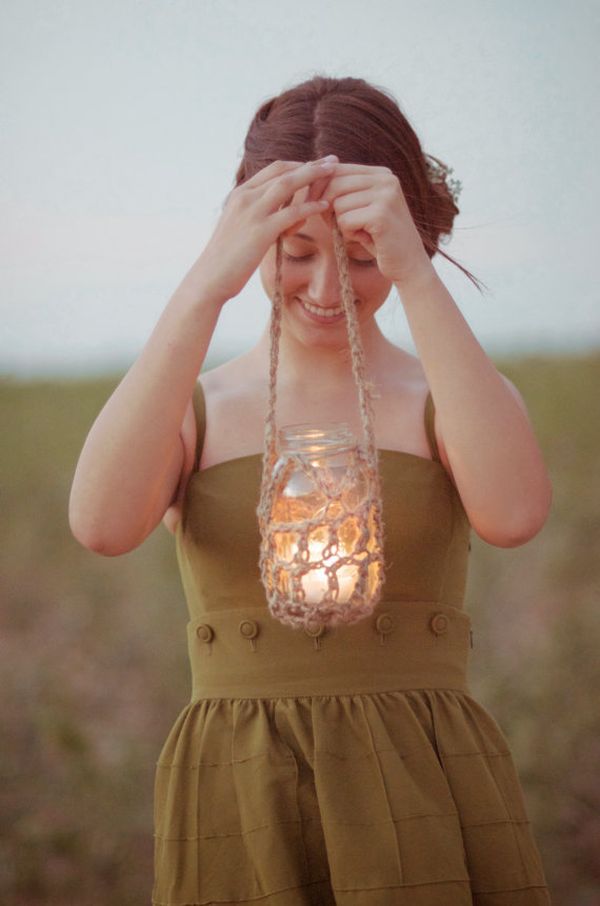 Mason jar light candle