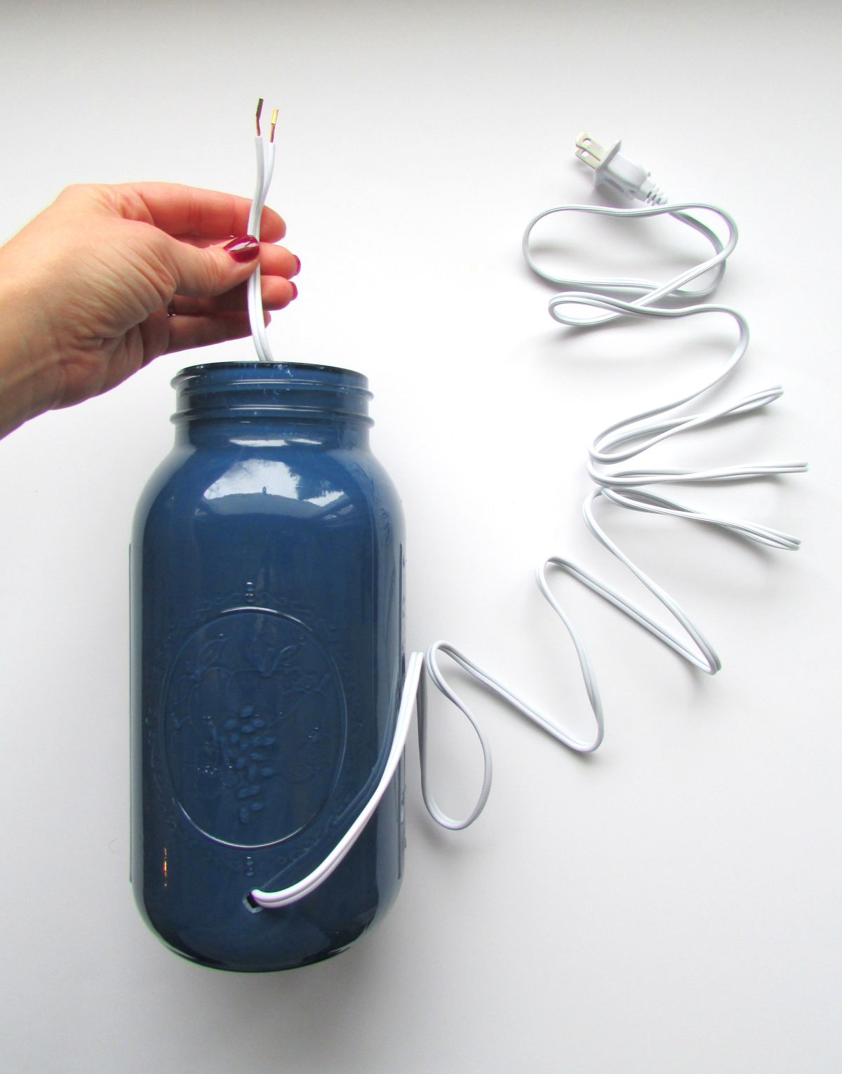 Mason jar lighting fixture cord