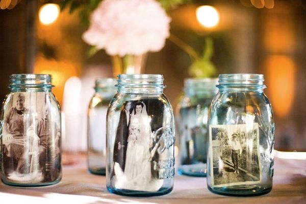 Mason jar picture frame holder1