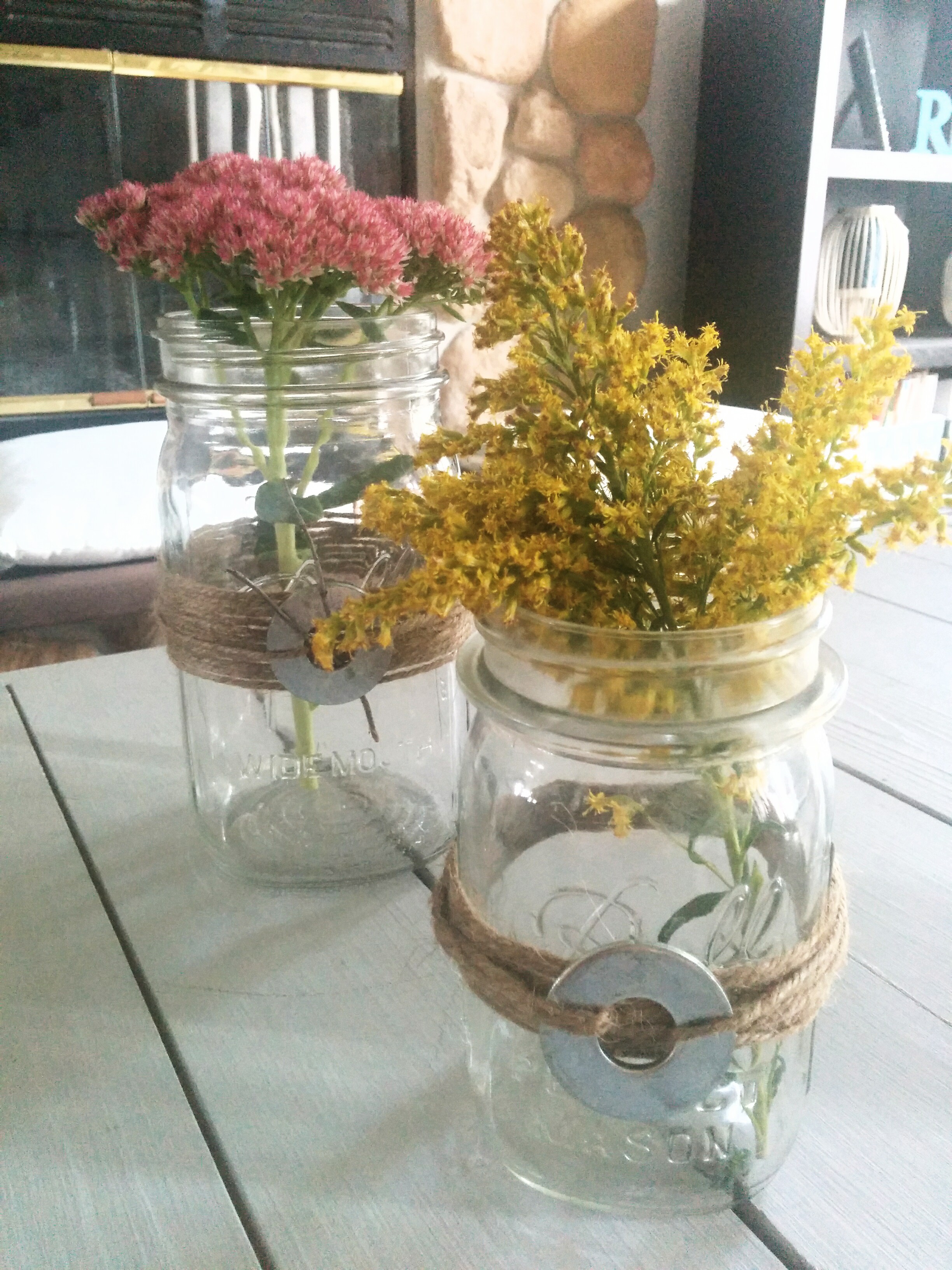 Mason jar vase 1