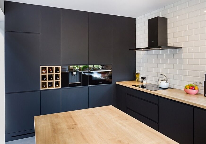 matte black kitchen cabinets