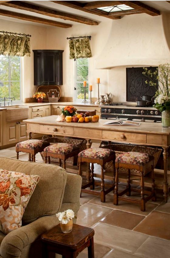 Mediterranean kitchen with rustic accents