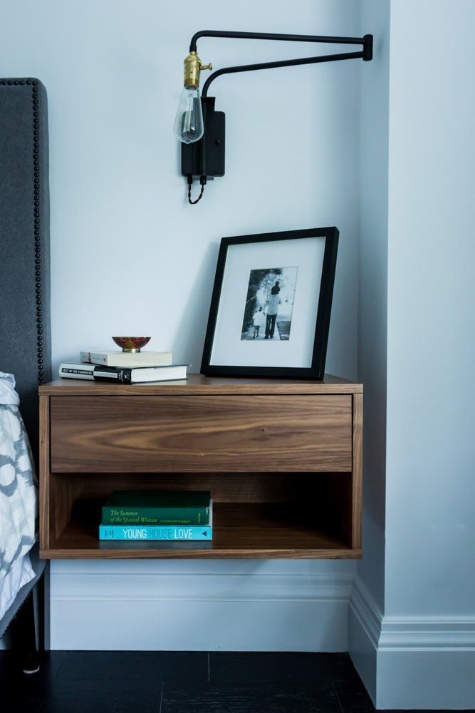 Mid century modern floating bedroom nightstand