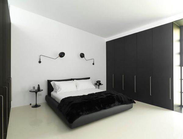 Minimalist black white design bedroom