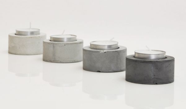 Minimalist concrete candles