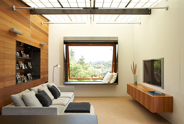 Minimalist living room wall hanging tv