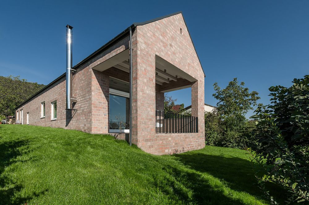 modern The Long Brick House in Hungary