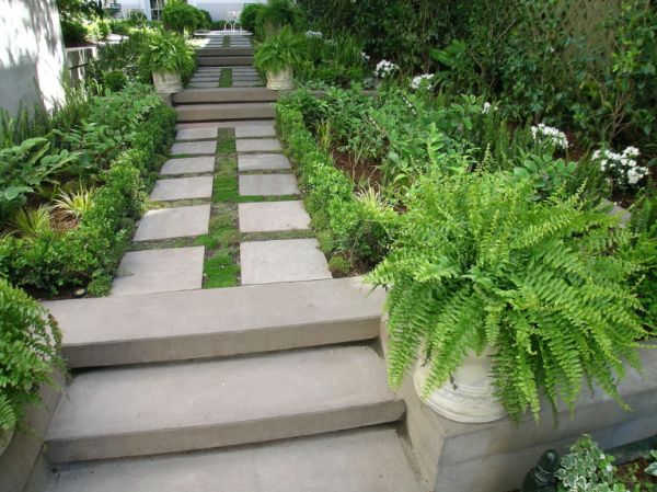 Modern backyard pathway