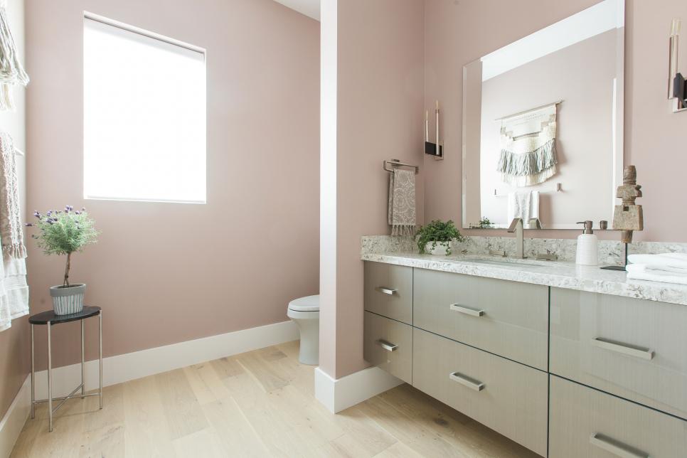 modern blush bathroom