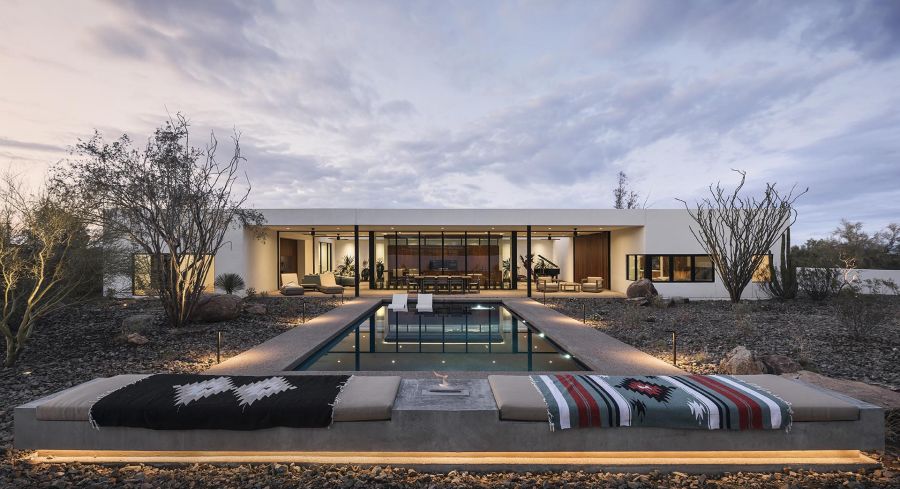 Modern house desert architecture swimming pool