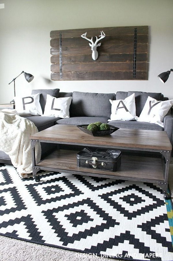 Modern living room with rustic style