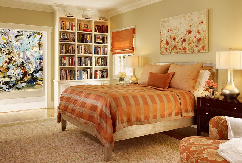 monochromatic orange style bedroom