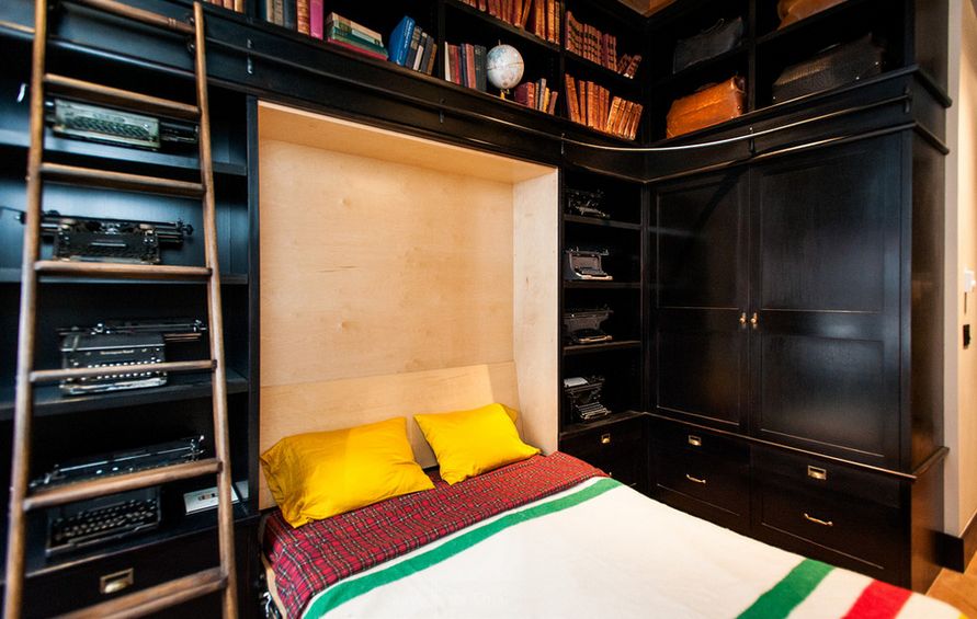 Murpy bed and library room